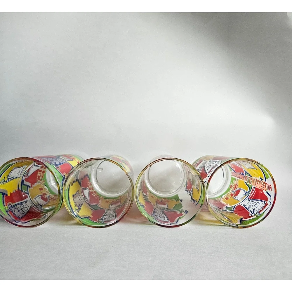 Vintage Seagrams Mix It Up Highball Glasses Set of 4 Pop Art 90s Barware Canada